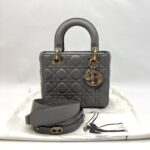 Dior Lady Dior Small Lambskin Grey GHW