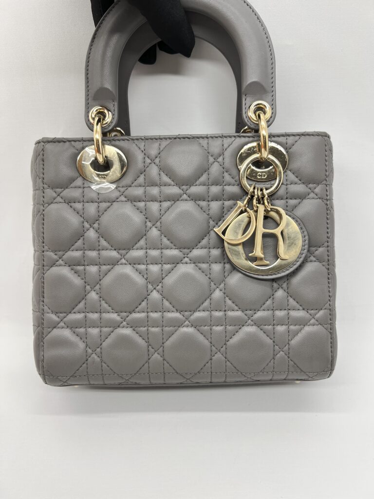Dior Lady Dior Small Lambskin Grey GHW