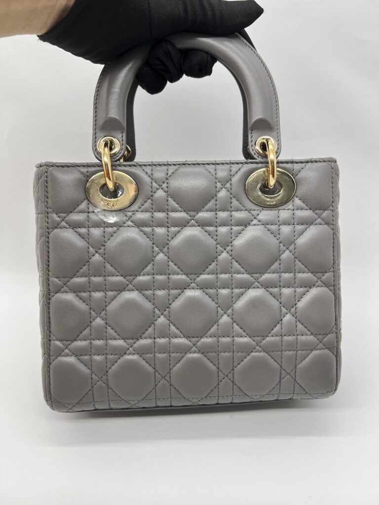 Dior Lady Dior Small Lambskin Grey GHW