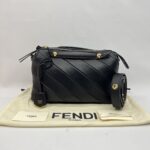 Fendi By The Way Medium Stripe Embossed Black GHW