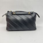 Fendi By The Way Medium Stripe Embossed Black GHW