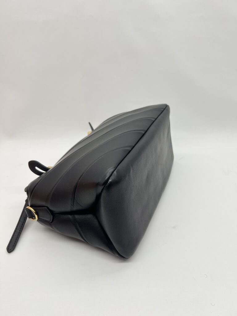Fendi By The Way Medium Stripe Embossed Black GHW
