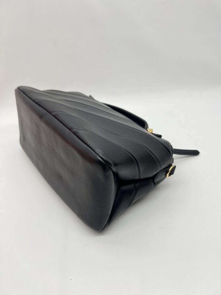 Fendi By The Way Medium Stripe Embossed Black GHW