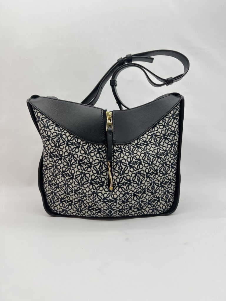 Loewe Small Hammock Bag Navy Anagram Black GHW