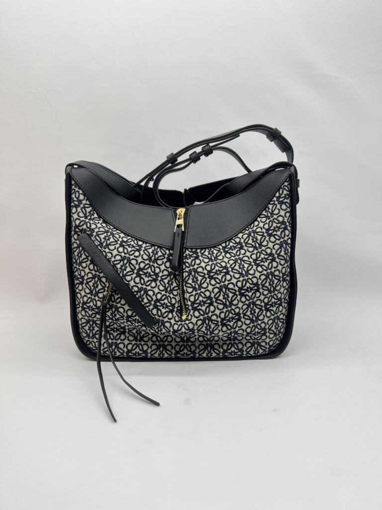 Loewe Small Hammock Bag Navy Anagram Black GHW