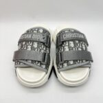 Dior D-Wander Slides Oblique Nylon Grey Stone