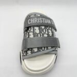 Dior D-Wander Slides Oblique Nylon Grey Stone