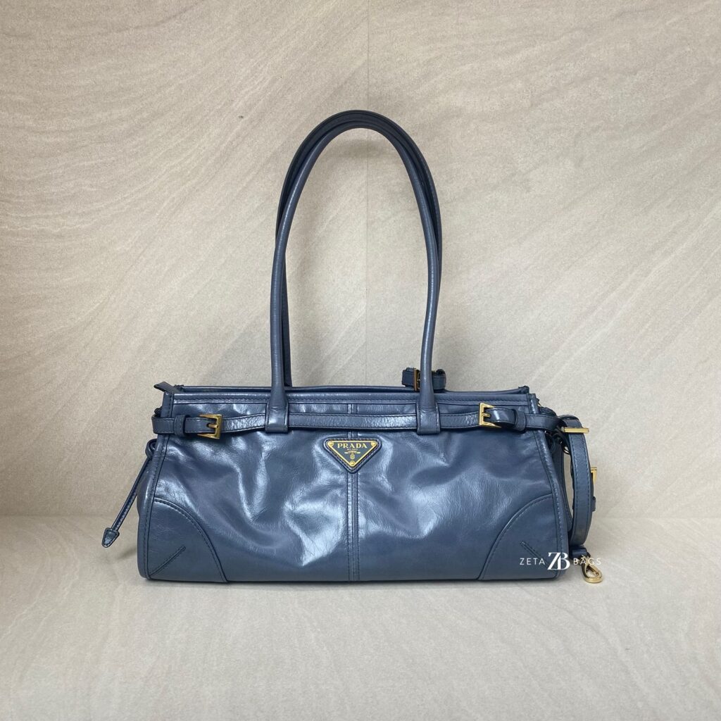 Prada Bonnie Medium In Pelle Soft Lux Avio GHW