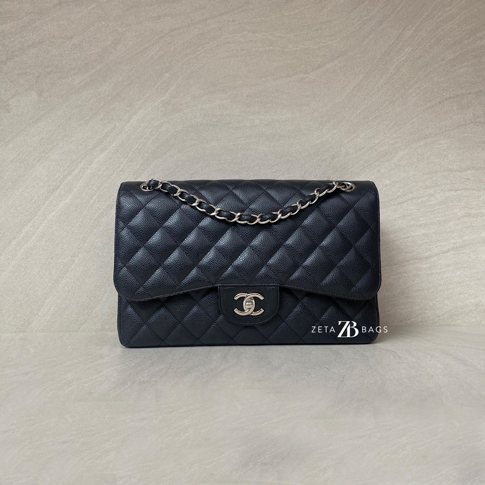 Chanel Classic Jumbo D.Flap Caviar Black SHW