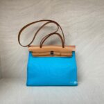 Hermes Herbag 31 Toile Officier Blue Azteque/Naturel Sable AR