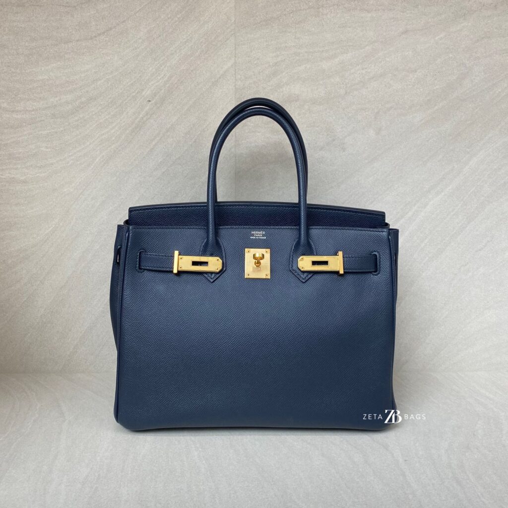 Hermes Birkin 30 Epsom Retourne Indigo GHW