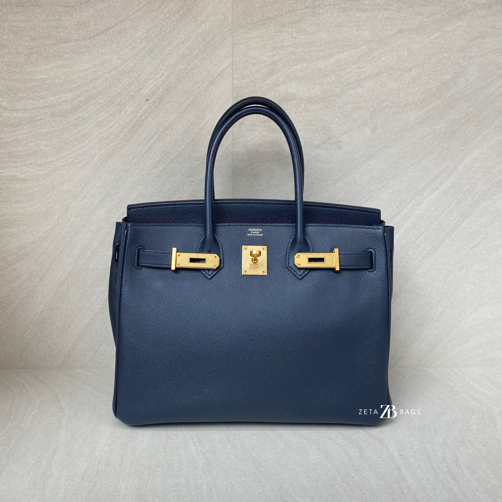 Hermes Birkin 30 Epsom Retourne Indigo GHW