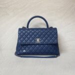 Chanel Coco Handle Large Caviar Navy RHW