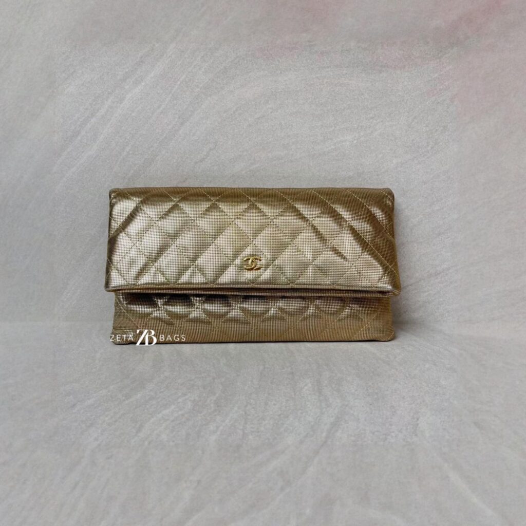 Chanel Fold Clutch Gold GHW