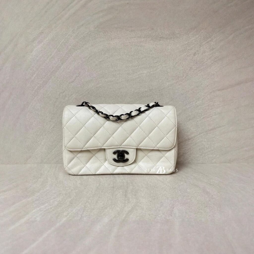 Chanel Classic Wallet On Chain Caviar White LGHW