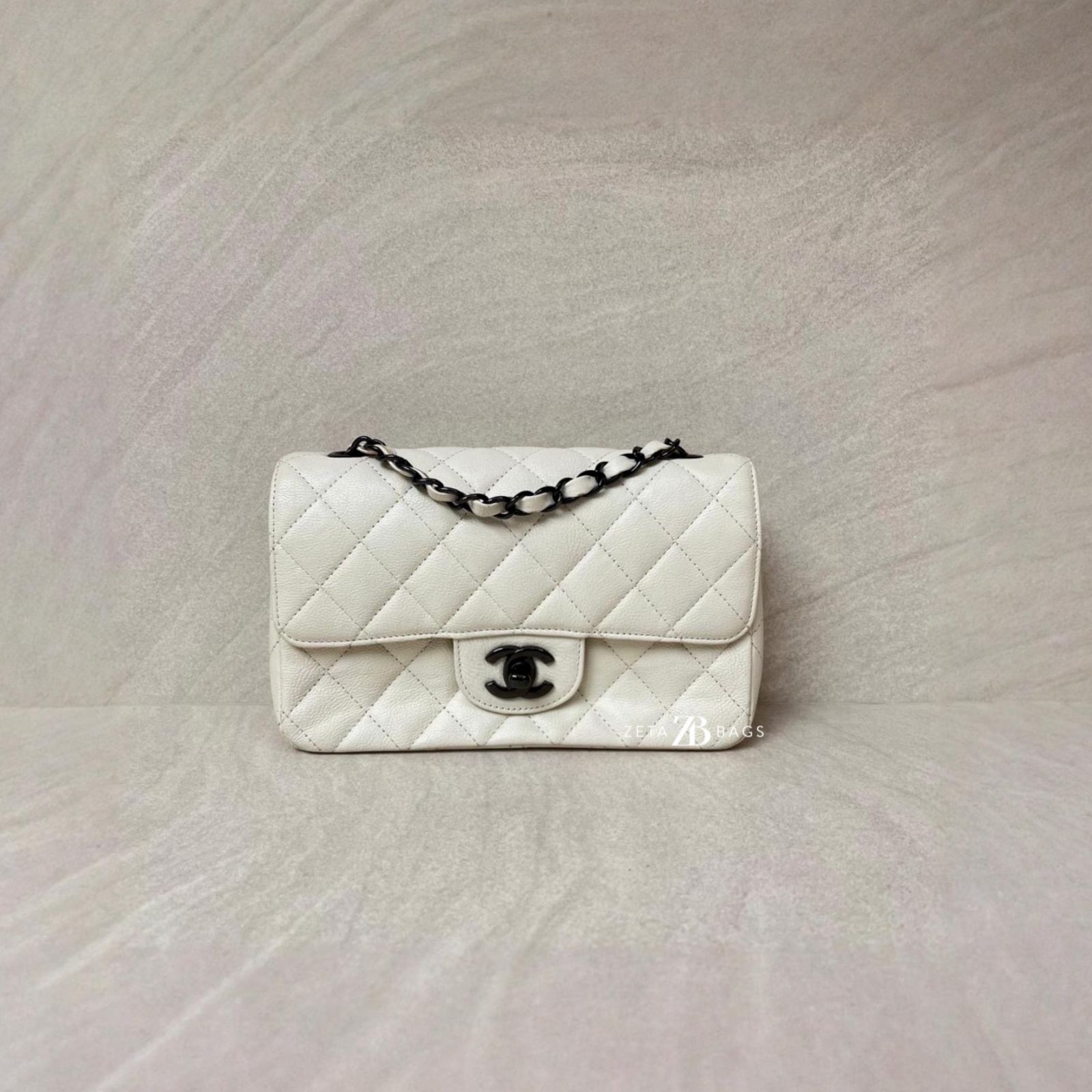 Chanel Mini Rectangle Caviar White