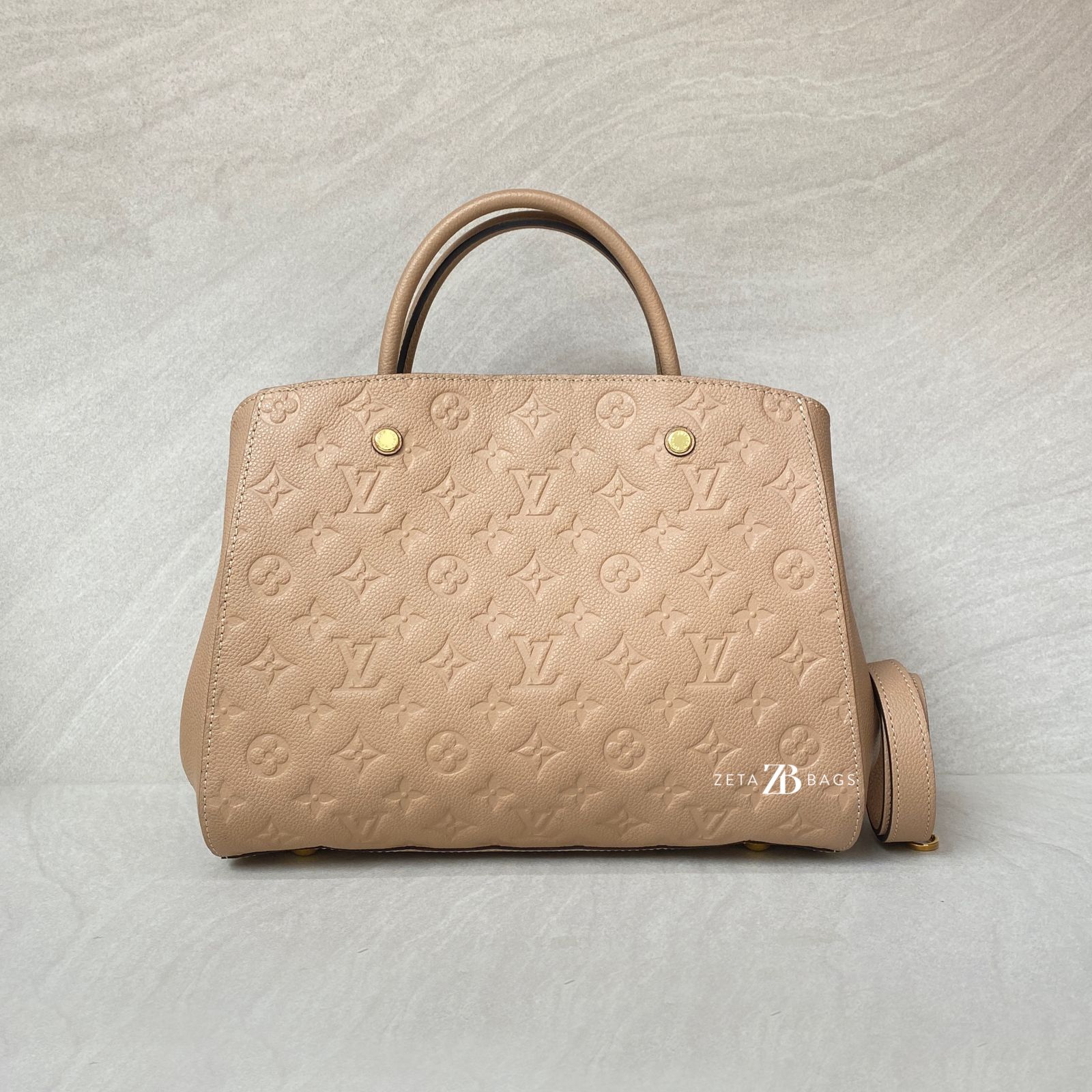Louis Vuitton Montaigne MM Monogram Empreinte Dune GHW