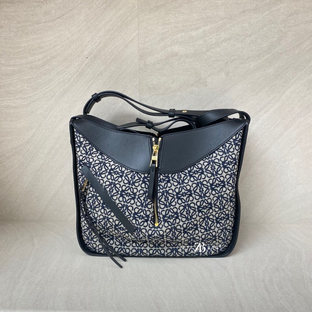 Loewe Small Hammock Bag Navy Anagram Black GHW