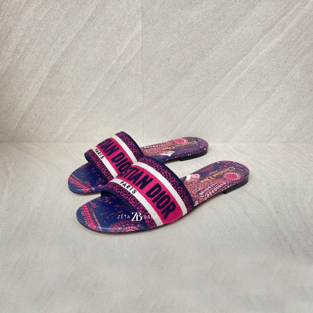Dior Dway Slides Dior Animals Deep Blue Pink