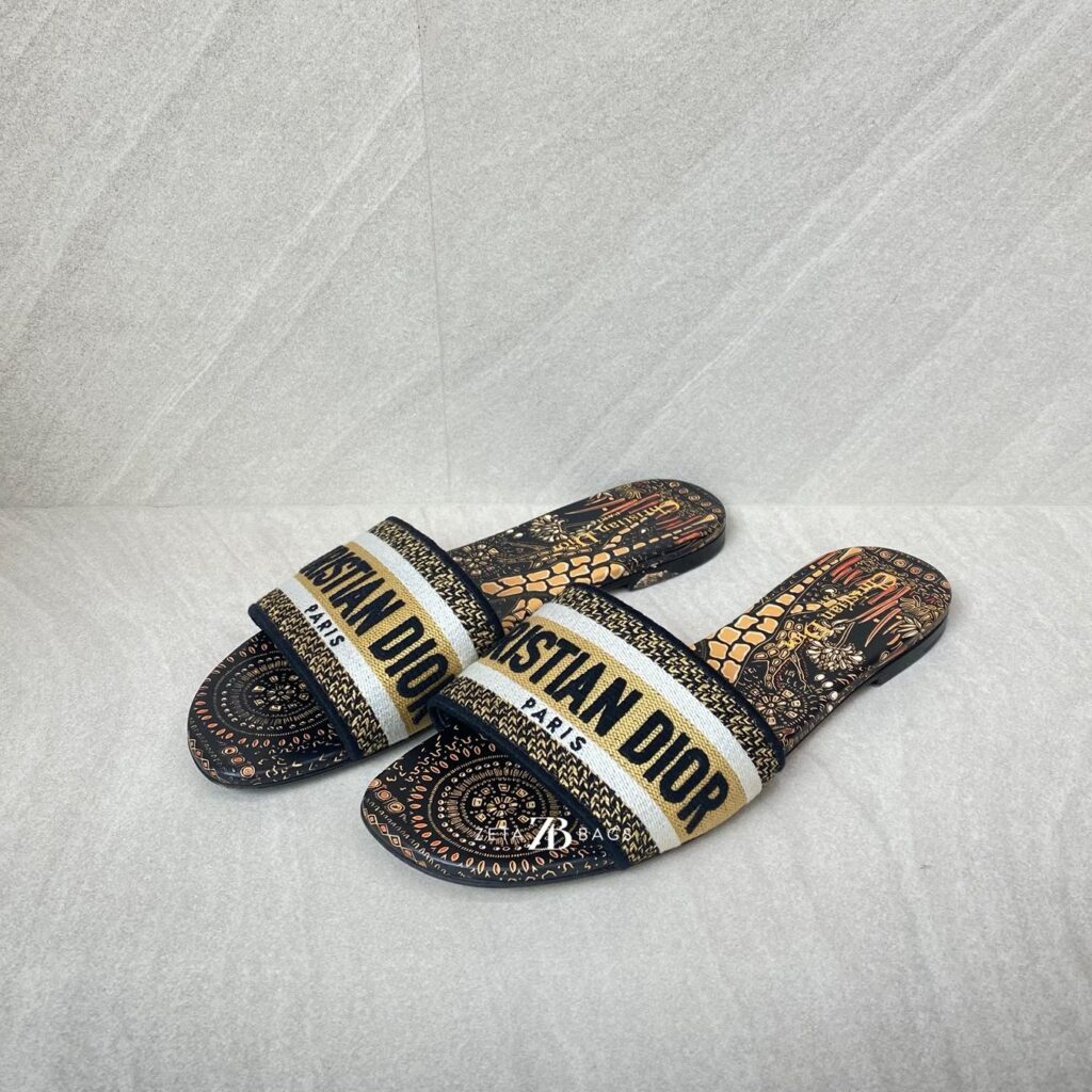 Dior Dway Slides Dior Animals Deep Blue Pink