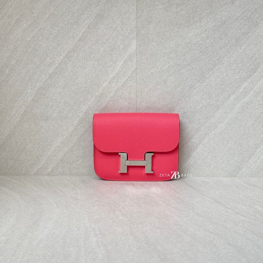 Hermes Constance Slim Compact Rose Azalee PHW