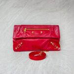 Balenciaga Giant Envelope Clutch Agneau Red GHW