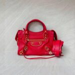 Balenciaga Mini City Edge Chevre Red GHW
