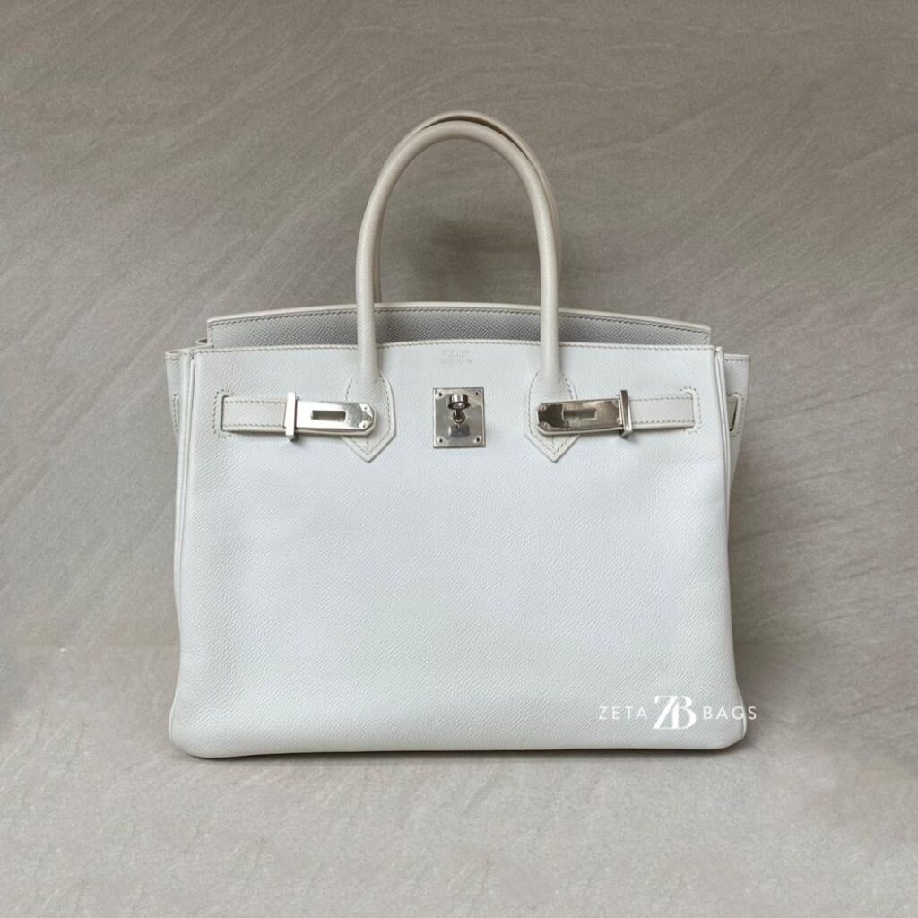 Hermes Birkin 30 Epsom Retourne Blanc PHW