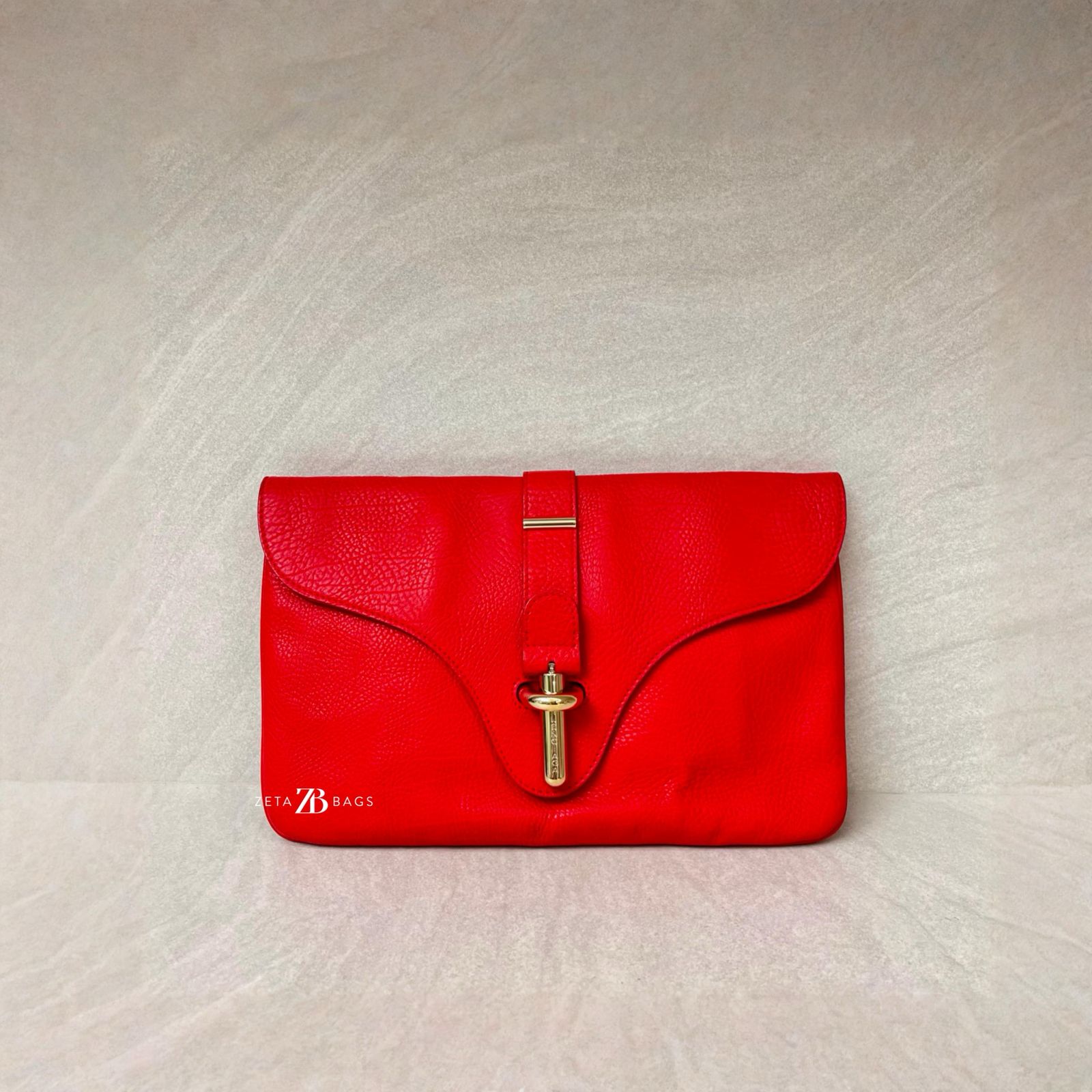 Balenciaga Tube Clutch Red GHW