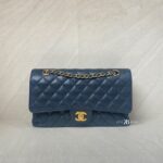 Chanel Medium Classic  D Flap Caviar Navy GHW