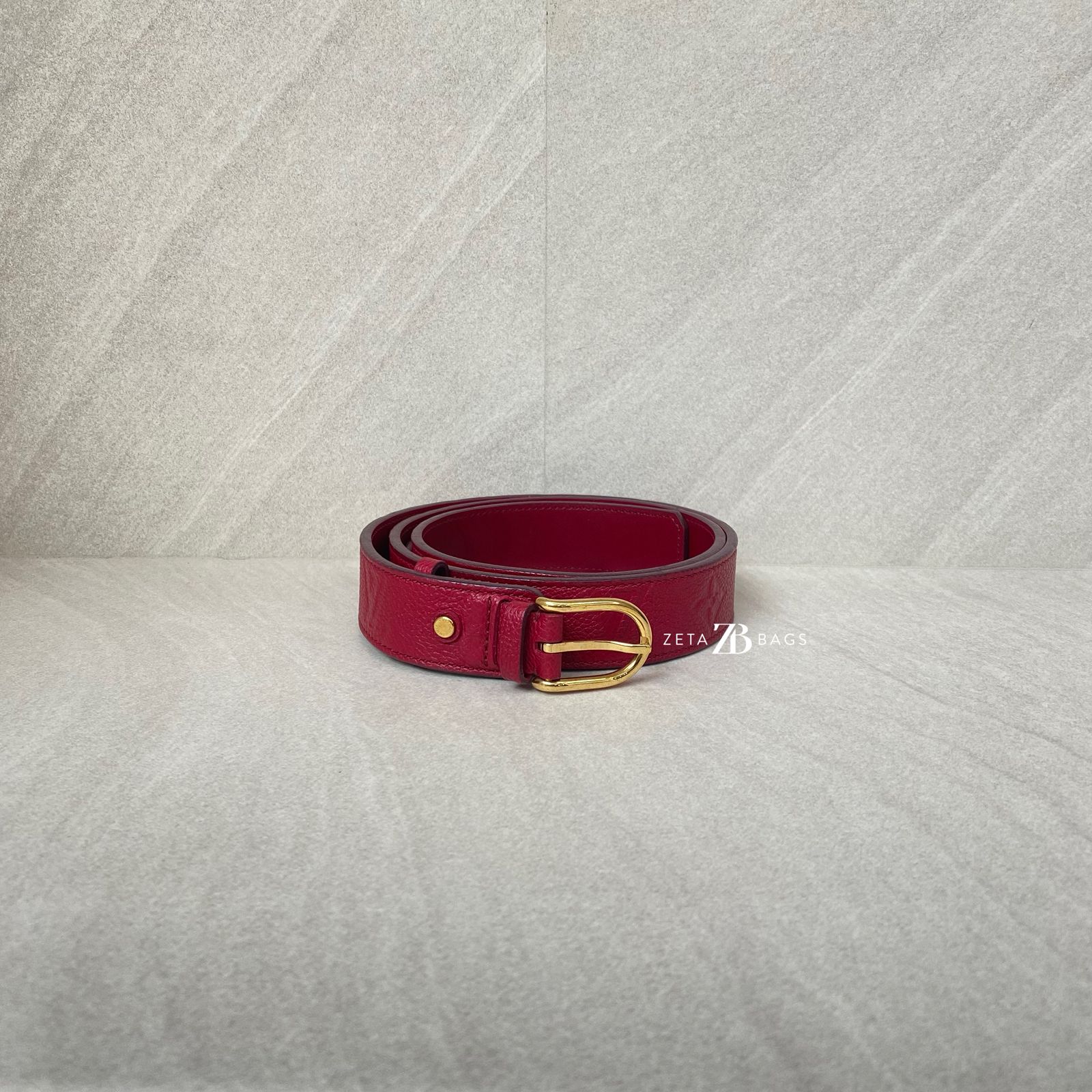 Louis Vuitton Ceintur Belt Monogram Empreinte Red GHW