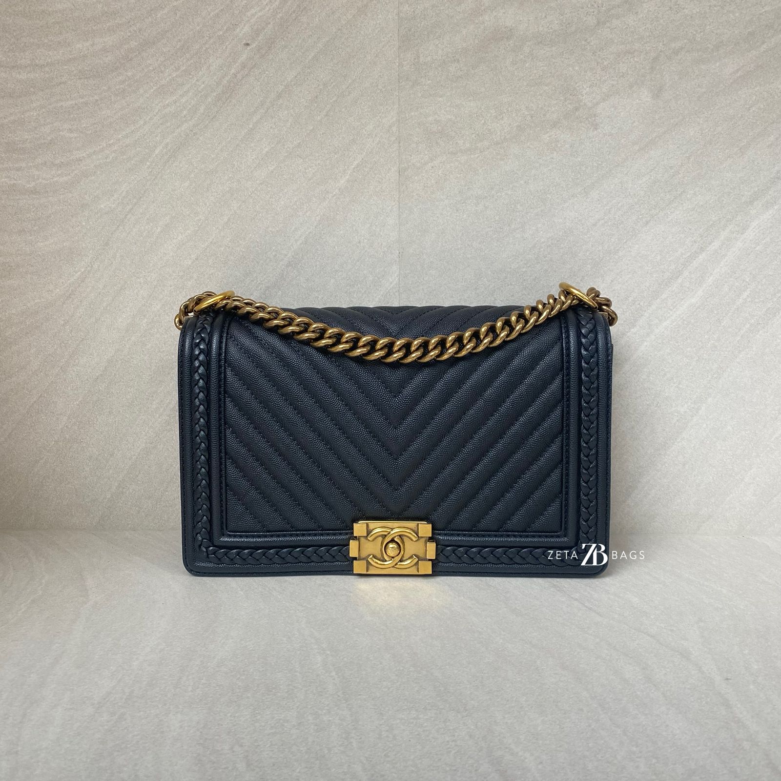 Chanel Boy 28 Caviar Black GHW