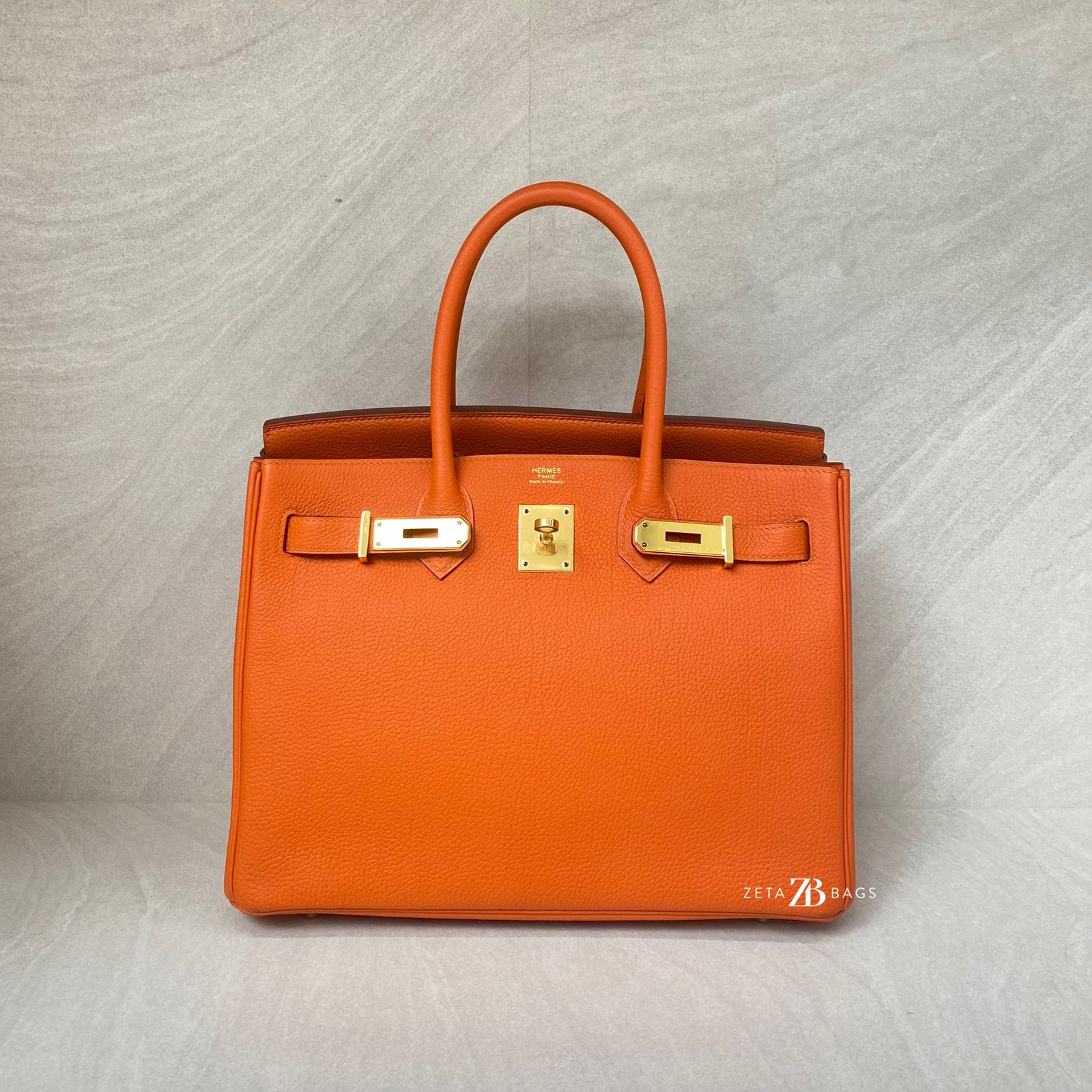Hermes Birkin 30 Togo Veau Orange Feu GHW