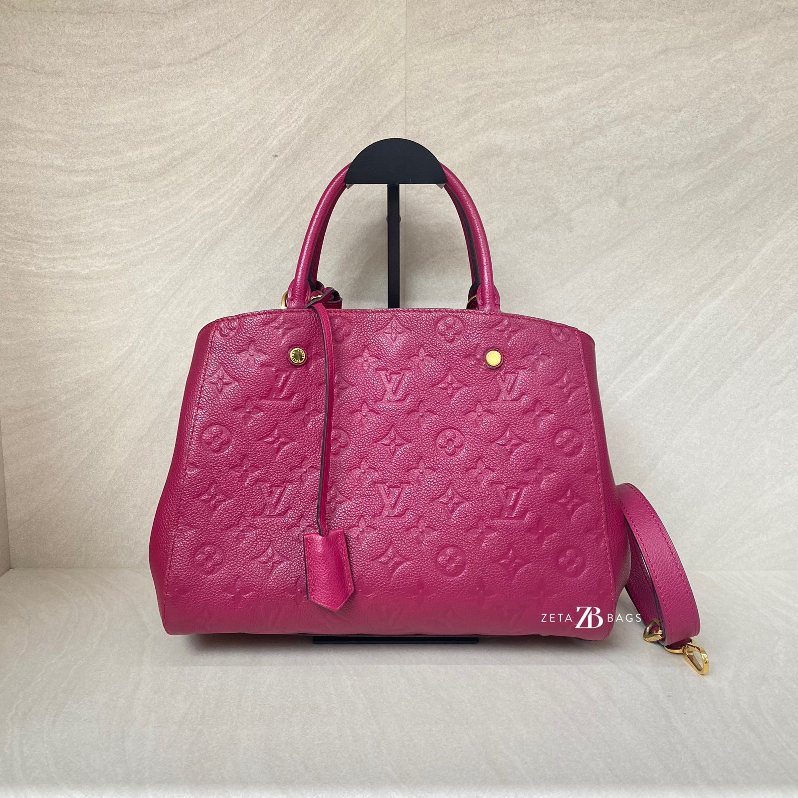 Louis Vuitton Montaigne MM Monogram Empreinte Purple GHW