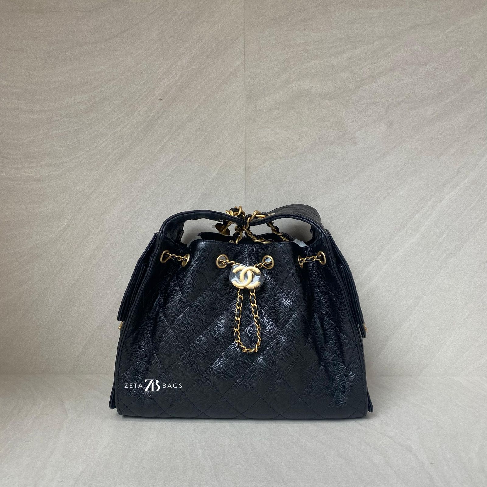 Chanel C25 Small Caviar Black GHW