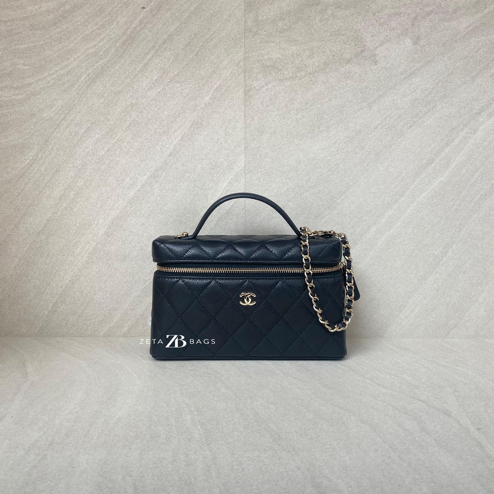 Chanel Vanity Top Handle Caviar Black LGHW