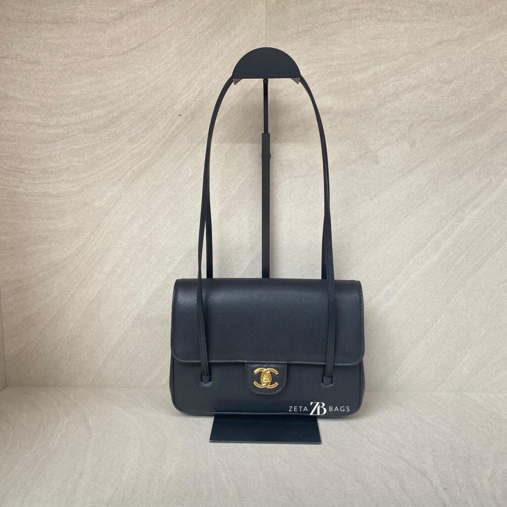 Chanel C26 Small Preppy Long Caviar Black GHW