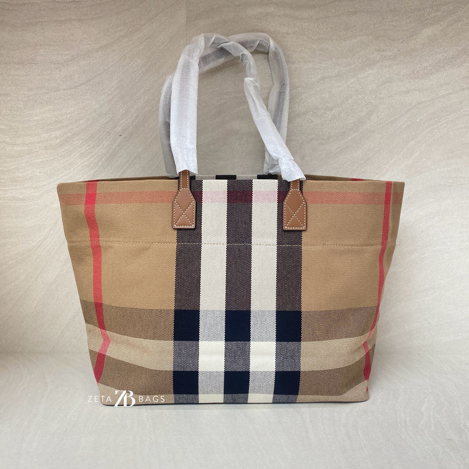 Burberry Tote Bag Taupe Brown