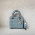 Dior Lady Dior Small Lambskin Stone Grey GHW