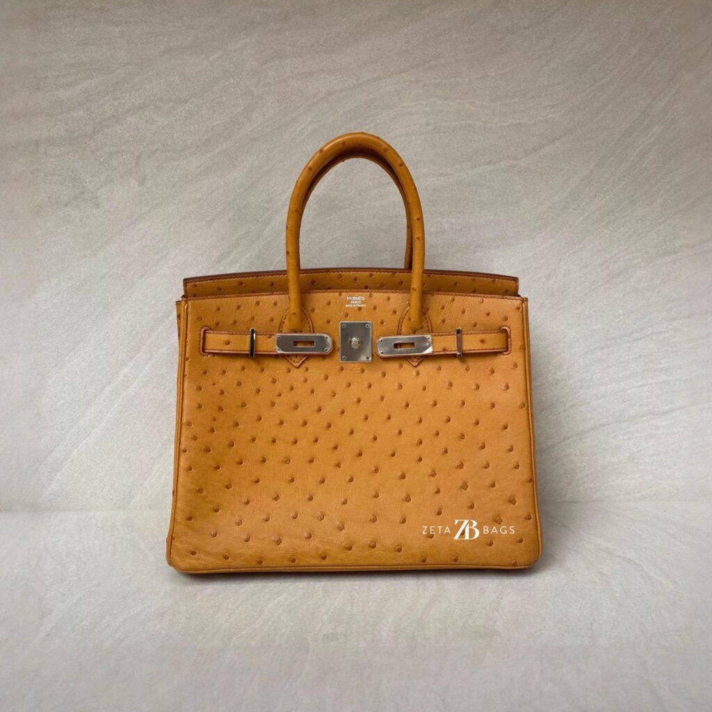 Hermes Birkin 30 Ostrich Tabac Camel PHW