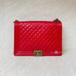 Chanel Boy 30 Lambskin Red GHW
