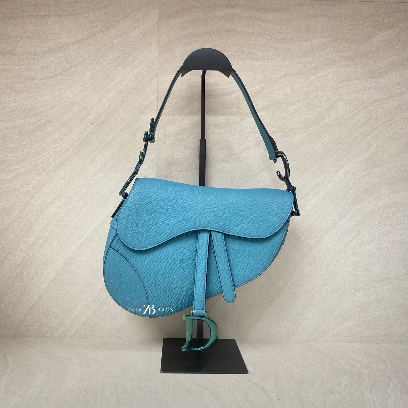 Dior Saddle Medium Grained Blue