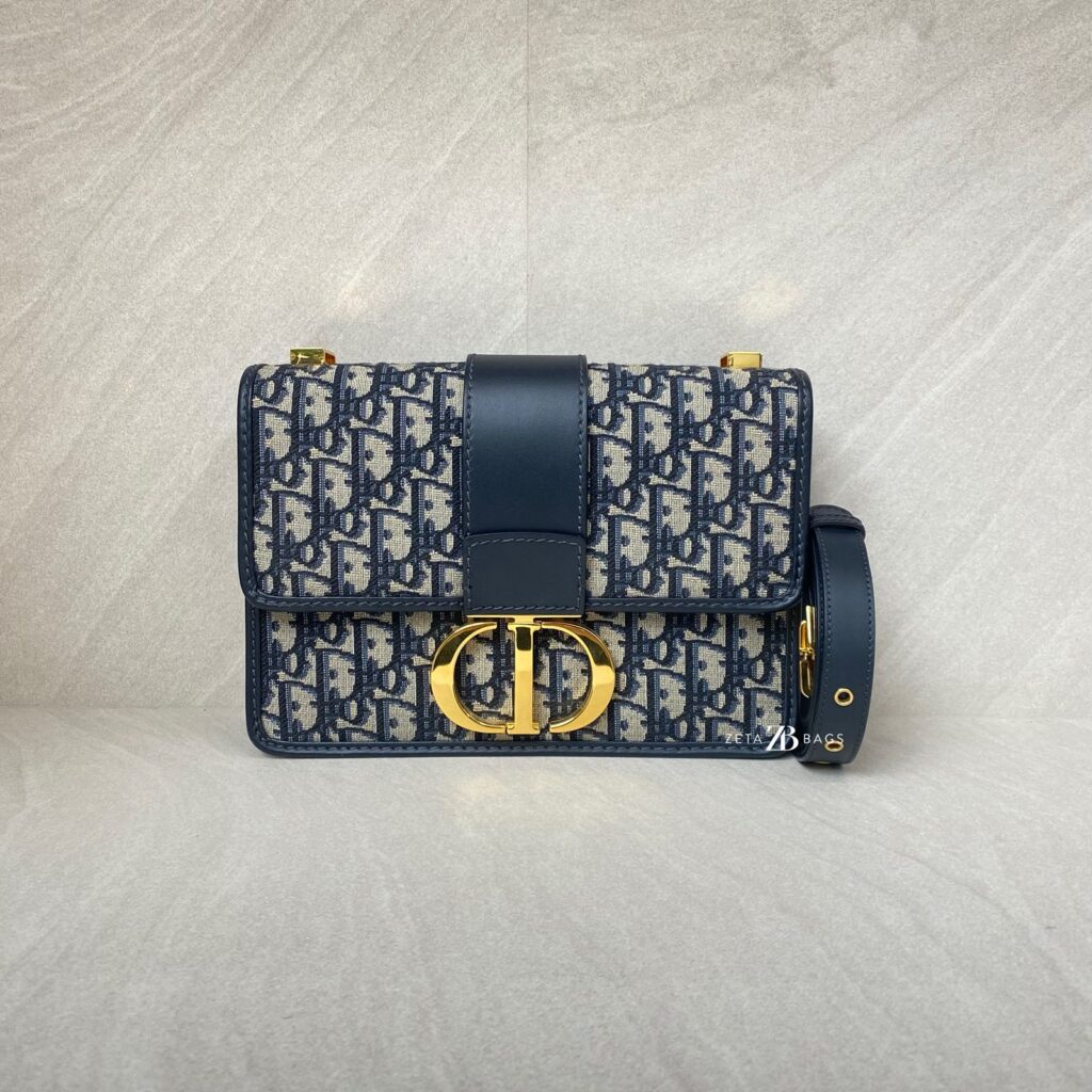 Dior Montaigne 30 Canvas Blue Oblique