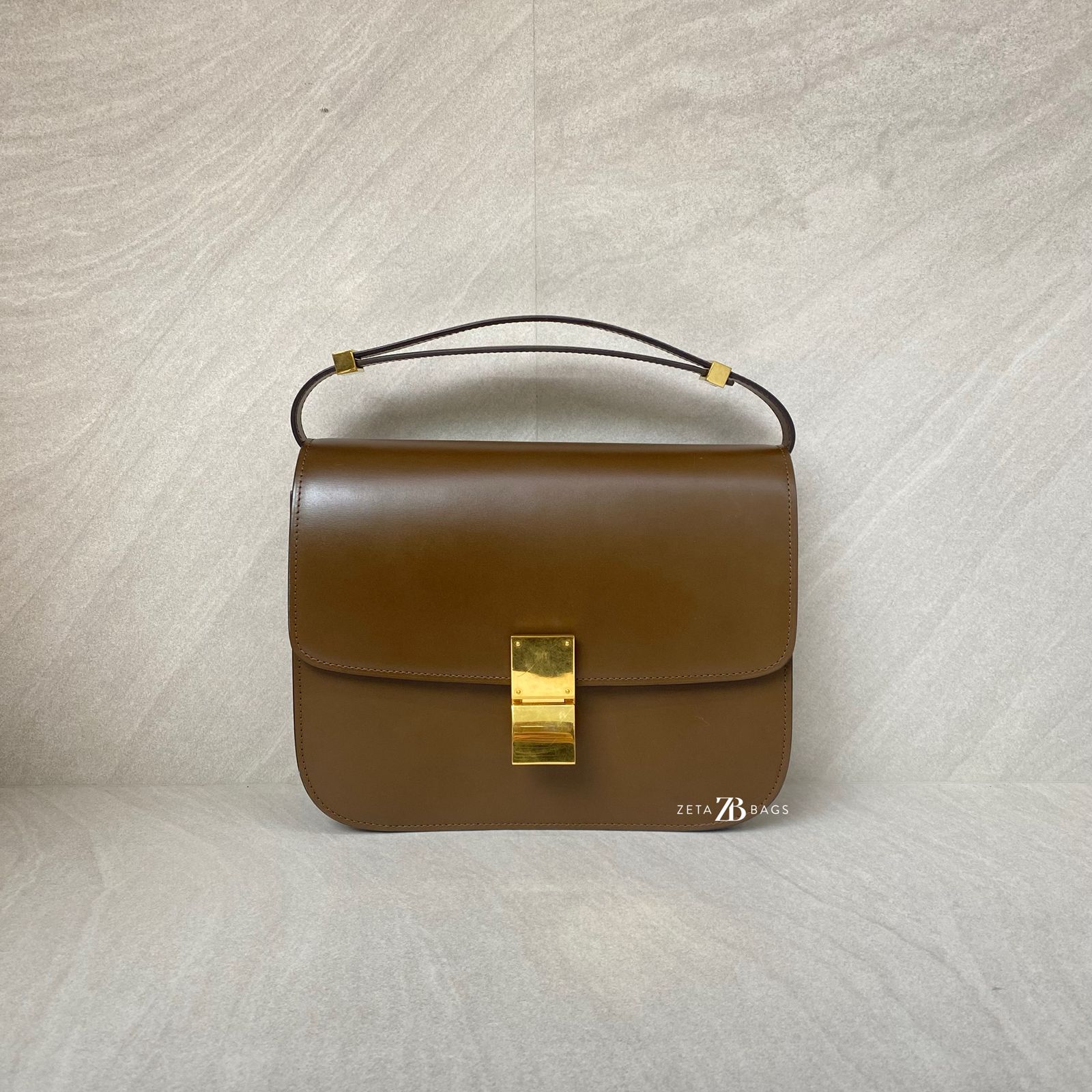 Celine Medium Classic Box Bag Brown GHW