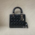 Dior Lady Dior Medium Vernis Black SHW