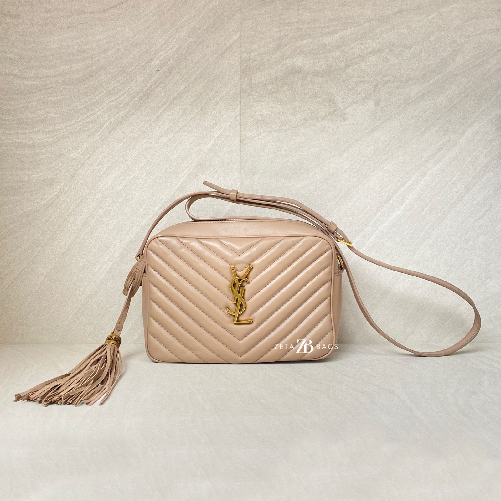 Saint Laurent Loulou Camera Dark Beige GHW