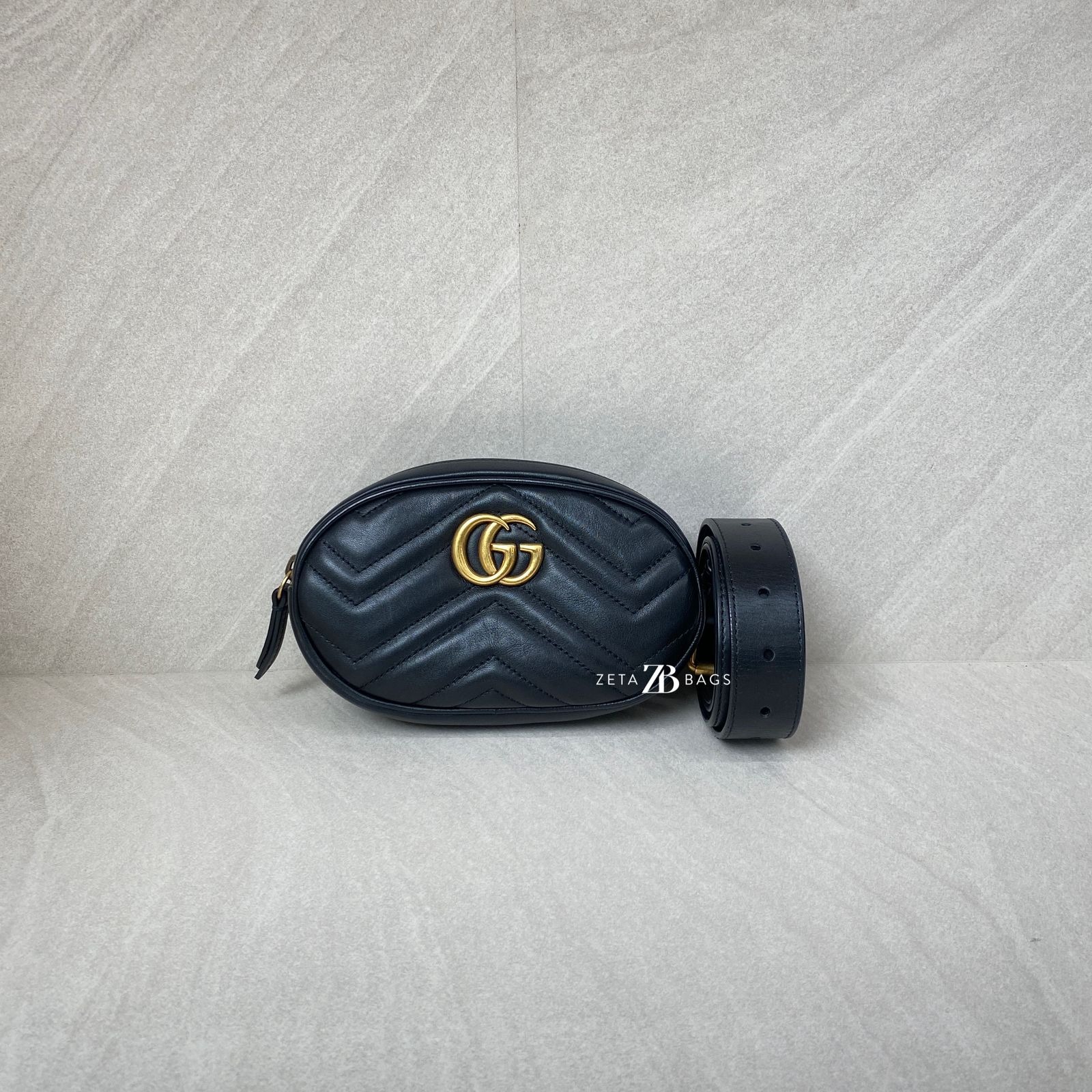 Gucci Marmont Belt Bag Black GHW