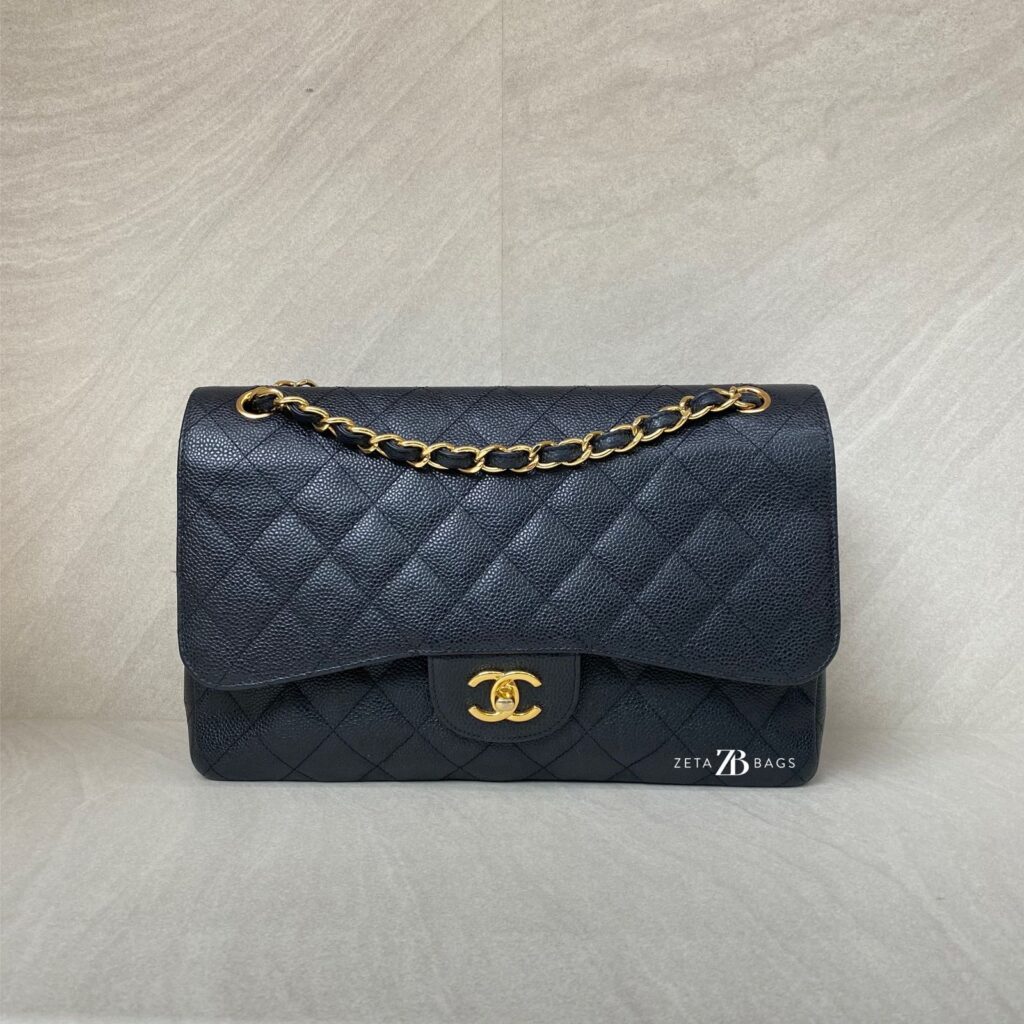 Chanel Classic Jumbo D Flap Caviar Black GHW