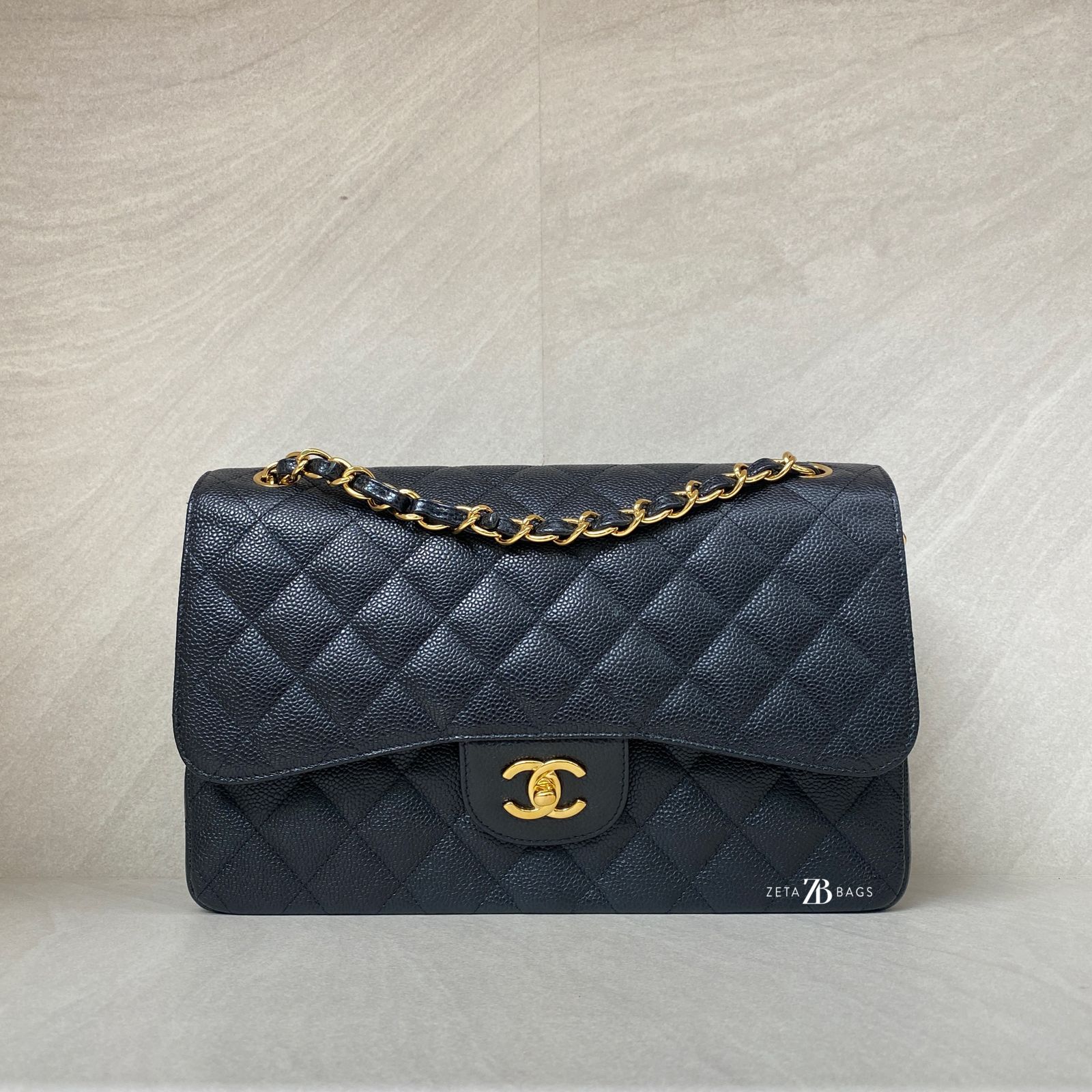 Chanel Classic Jumbo D Flap Caviar Black GHW