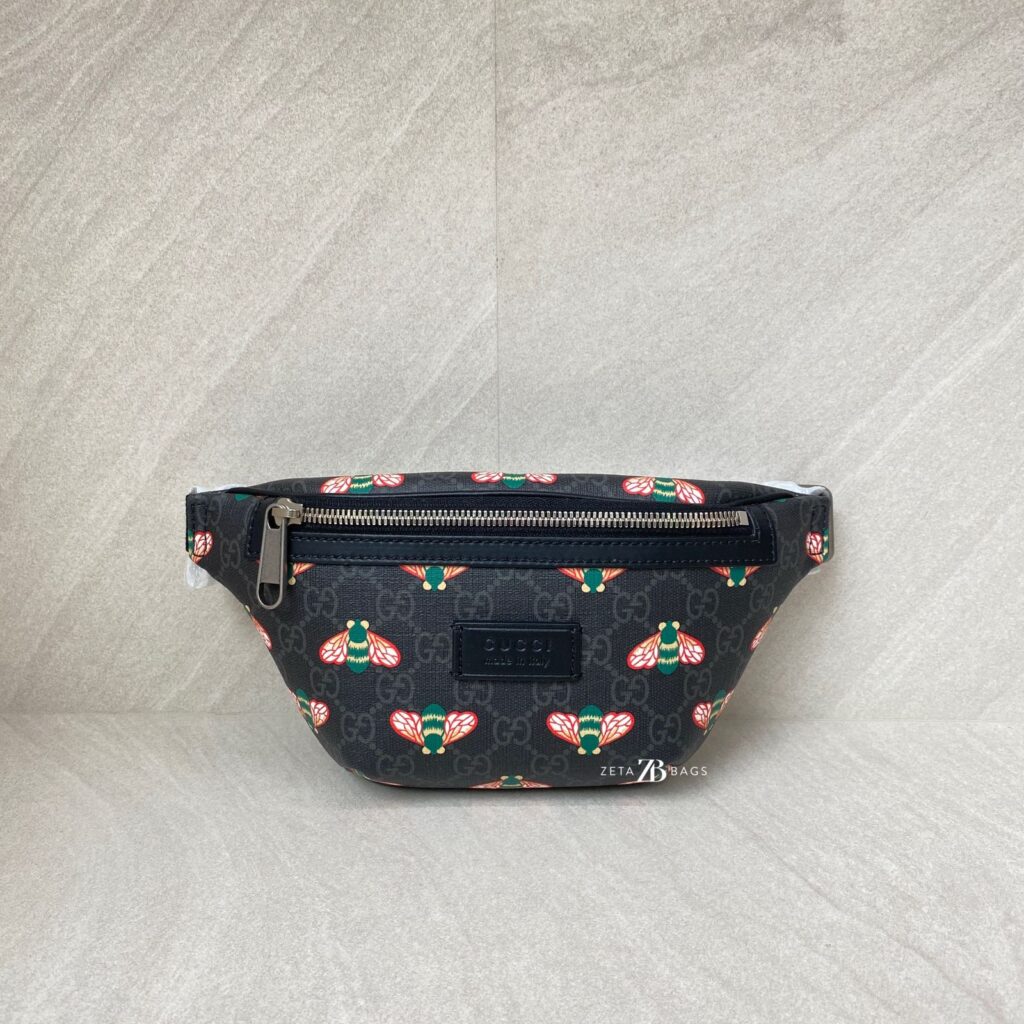 Gucci Belt Bag GG Supreme Black Bees SHW